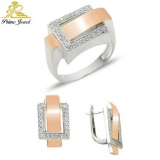 Altın +Gümüş Zirkon Taşlı Set